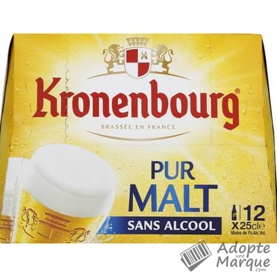 Kronenbourg Bière blonde Pur Malt sans alcool Les 12 bouteilles de 25CL