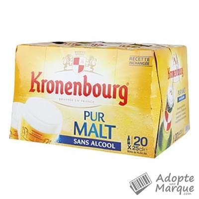 Kronenbourg Bière blonde Pur Malt sans alcool Les 20 bouteilles de 25CL