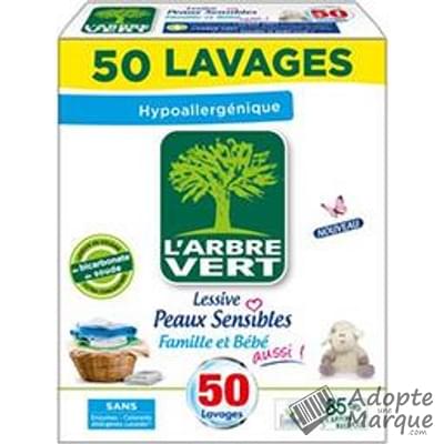 L'Arbre Vert Lessive en Poudre Peaux Sensibles  "La boîte de 2,5KG (50 lavages)"