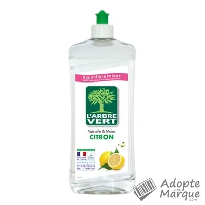 L'Arbre Vert Liquide Vaisselle & Mains - Citron Le flacon de 750ML
