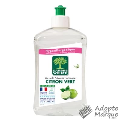 L'Arbre Vert Liquide Vaisselle & Mains - Citron Vert Le flacon de 500ML