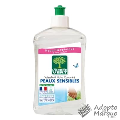 L'Arbre Vert Liquide Vaisselle & Mains - Peaux sensibles Le flacon de 500ML