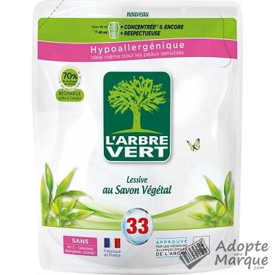 L'Arbre Vert Recharge Lessive Liquide au Savon Végétal "La recharge de 1,5L (33 lavages)"
