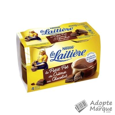 La Laitière Petit pot de Crème au Chocolat Les 4 pots de 100G