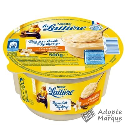 Riz au lait saveur vanille, La Laitière (500 g)  La Belle Vie : Courses en  Ligne - Livraison à Domicile