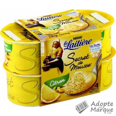 La Laitière Secret de Mousse® Citron Les 4 pots de 59G