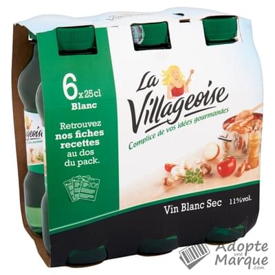La Villageoise Vin Blanc Sec Cuisine Les 6 bouteilles de 25CL