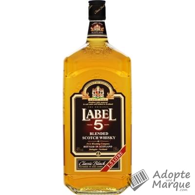 Label 5 Whisky Ecosse Blended 40% vol. "La bouteille de 1,5L"