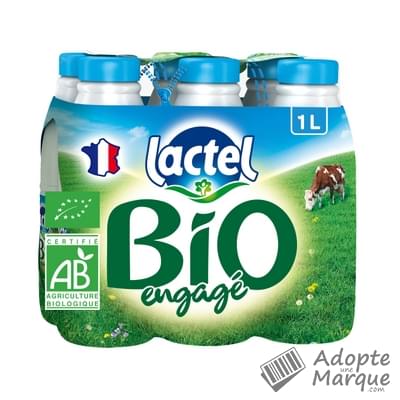 Lactel BIO & Engagé - Lait demi-écrémé Les 6 bouteilles de 1L