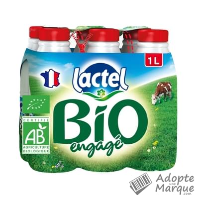 Lactel BIO & Engagé - Lait entier Les 6 bouteilles de 1L