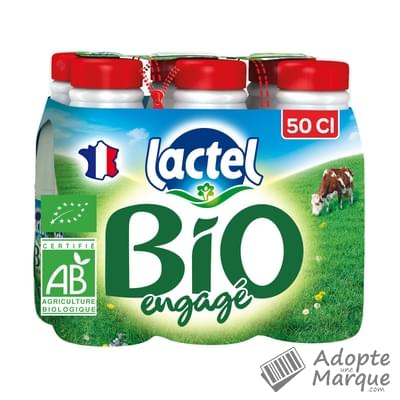 Lactel BIO & Engagé - Lait entier Les 6 bouteilles de 50CL