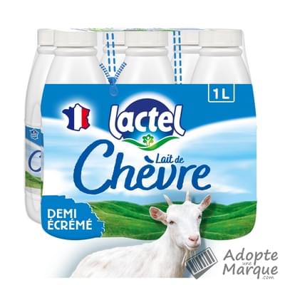 Lactel Lait de Chèvre demi-écrémé Les 6 bouteilles de 1L