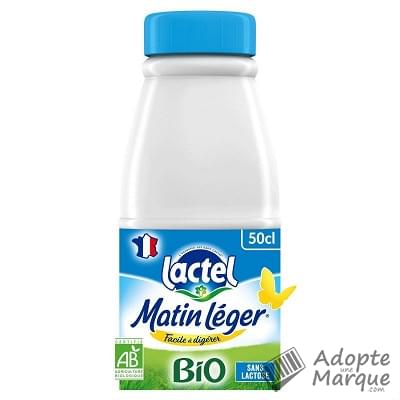 Lactel Matin Léger BIO - Lait demi-écrémé sans Lactose La bouteille de 50CL