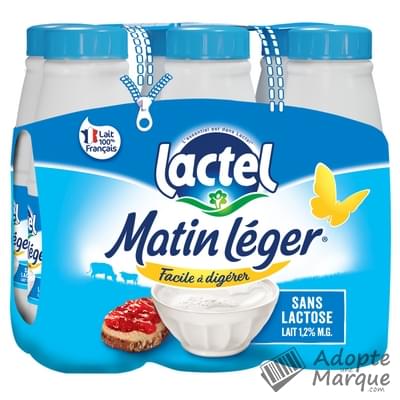 Lactel Matin Léger - Lait demi-écrémé sans Lactose Les 6 bouteilles de 50CL