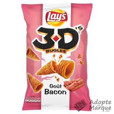Lay's 3D’s Bugles® Cônes Apéritif - Goût Bacon Le sachet de 85G
