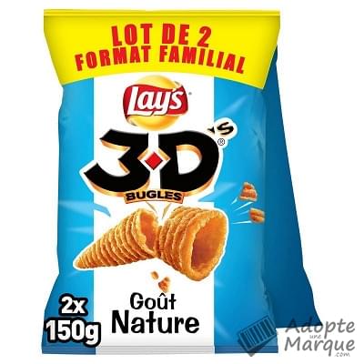 Lay's 3D’s Bugles® Cônes Apéritif - Goût Nature Les 2 sachets de 150G