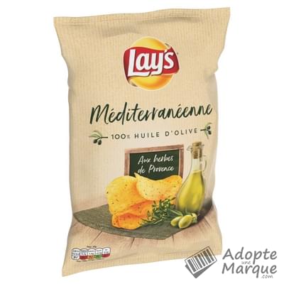 Lay's Chips Recette Méditerranéenne 100% Huile d'Olive Herbes de Provence Le sachet de 120G
