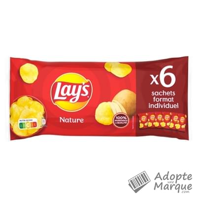 Lay's Chips saveur Nature Les 6 sachets de 25G