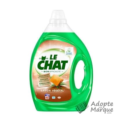 Le Chat Lessive Liquide Eco Efficacité - Savon Végétal Le bidon de 2L (40 lavages)