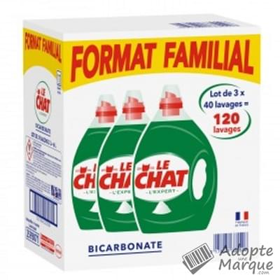 Le Chat Lessive Liquide L'Expert - Bicarbonate Les 3 bidons de 40 lavages - 3x2L