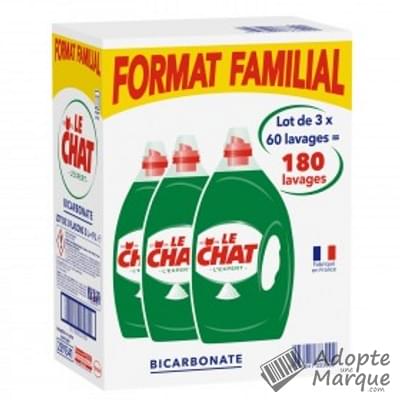 Le Chat Lessive Liquide L'Expert - Bicarbonate Les 3 bidons de 60 lavages - 3x3L