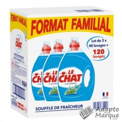 Le Chat Lessive Liquide L'Expert - Souffle de Fraîcheur  Les 3 bidons de 40 lavages - 3x2L
