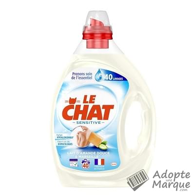 Le Chat Lessive Liquide Sensitive - Lait d'Amande Douce & Marseille  Le bidon de 2L (40 lavages)