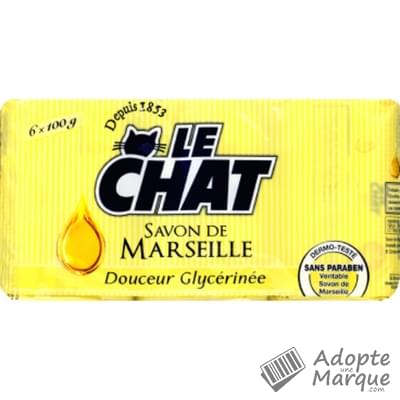 Le Chat Savon de Marseille - Douceur Glycérinée Les 6 savons de 100G