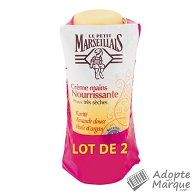 Le Petit Marseillais Crème Mains Nourrissante Peaux Très Sèches Les 2 tubes de 75ML