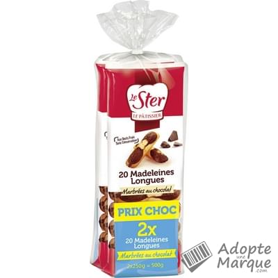 Le Ster Madeleines Longues Marbrées au Chocolat Les 2 paquets de 250G