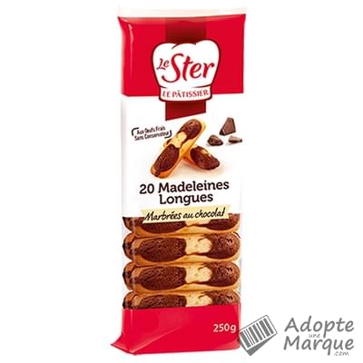 Le Ster Madeleines Longues Marbrées au Chocolat Le paquet de 250G