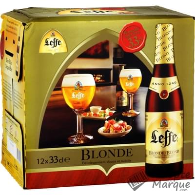 Leffe Bière Blonde d'Abbaye Belge - 6,6% vol. Les 12 bouteilles de 33CL