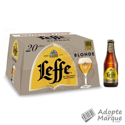 Leffe Bière Blonde d'Abbaye Belge - 6,6% vol. Les 20 bouteilles de 25CL