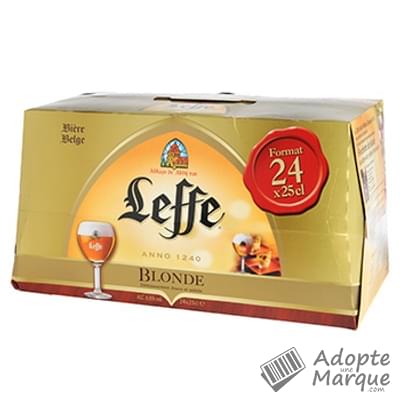 Leffe Bière Blonde d'Abbaye Belge - 6,6% vol. Les 24 bouteilles de 25CL