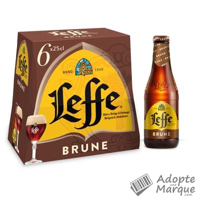 Leffe Bière Brune d'Abbaye Belge - 6,5% vol. Les 6 bouteilles de 25CL