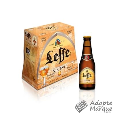 Leffe Nectar - Bière d'Abbaye Belge arômatisée au Miel - 5,5% vol. Les 6 bouteilles de 25CL