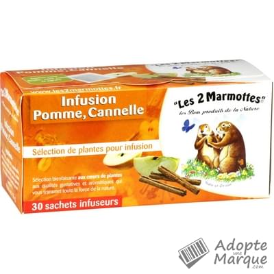 Les 2 Marmottes Infusion à la Pomme & Cannelle Les 30 sachets - 55G