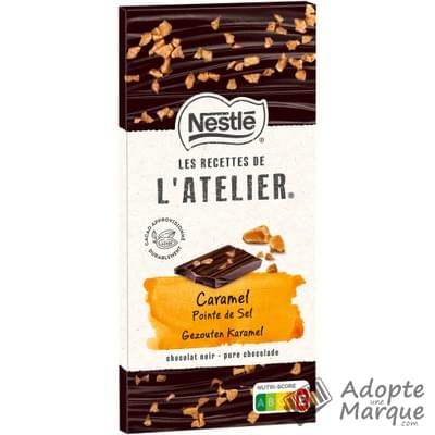 Les Recettes de l'Atelier Chocolat Noir Caramel & Pointe de Sel La tablette de 115G