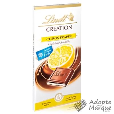 Lindt Création - Tablette Chocolat au Lait & Citron Frappé La tablette de 150G