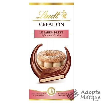 Lindt Création - Tablette Chocolat au Lait façon Paris-Brest La tablette de 150G