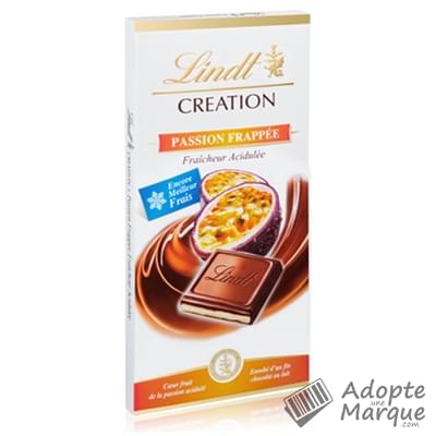 Lindt Création - Tablette Chocolat au Lait & Passion Frappée La tablette de 150G