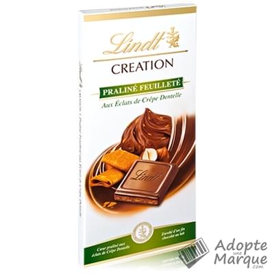 Lindt Création - Tablette Chocolat au Lait & Praliné Feuilleté La tablette de 150G