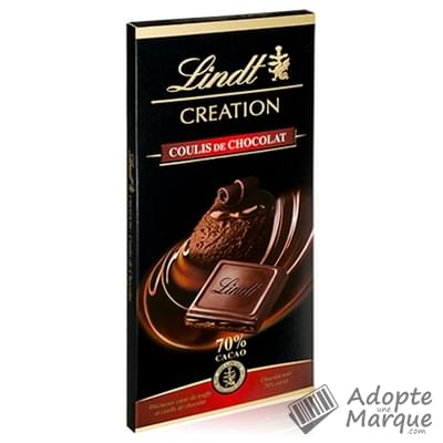 Lindt Création - Tablette Chocolat Noir 70% Cacao & Coulis de Chocolat La tablette de 150G