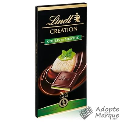 Lindt Création - Tablette Chocolat Noir 70% Cacao & Coulis de Menthe La tablette de 150G