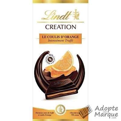 Lindt Création - Tablette Chocolat Noir & Coulis d'Orange La tablette de 150G