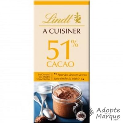Lindt A Cuisiner - Tablette Chocolat Noir 51% Cacao La tablette de 180G