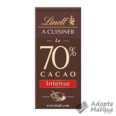 Lindt A Cuisiner - Tablette Chocolat Noir Intense 70% Cacao La tablette de 180G