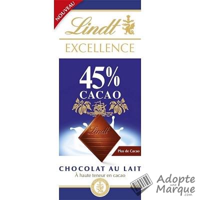 Lindt Excellence - Tablette Chocolat au Lait 45% Cacao La tablette de 80G