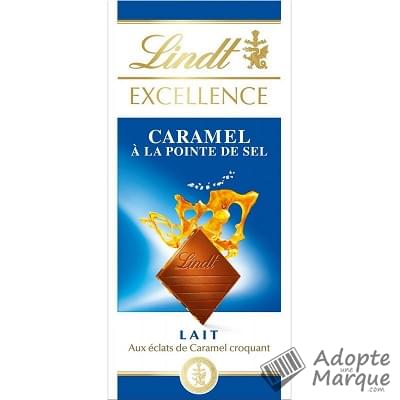 Lindt Excellence - Tablette Chocolat au Lait & Caramel à la pointe de Sel La tablette de 100G