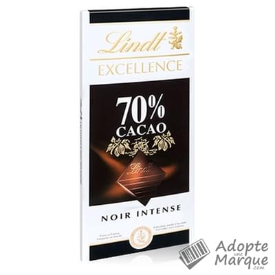 Lindt Excellence - Tablette Chocolat Noir 70% Cacao Noir Intense La tablette de 100G